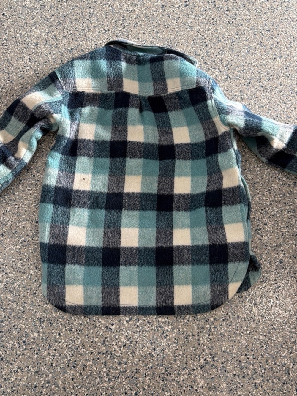 Womens Plaid Button-Up Shirt shacket in Teal & Navy